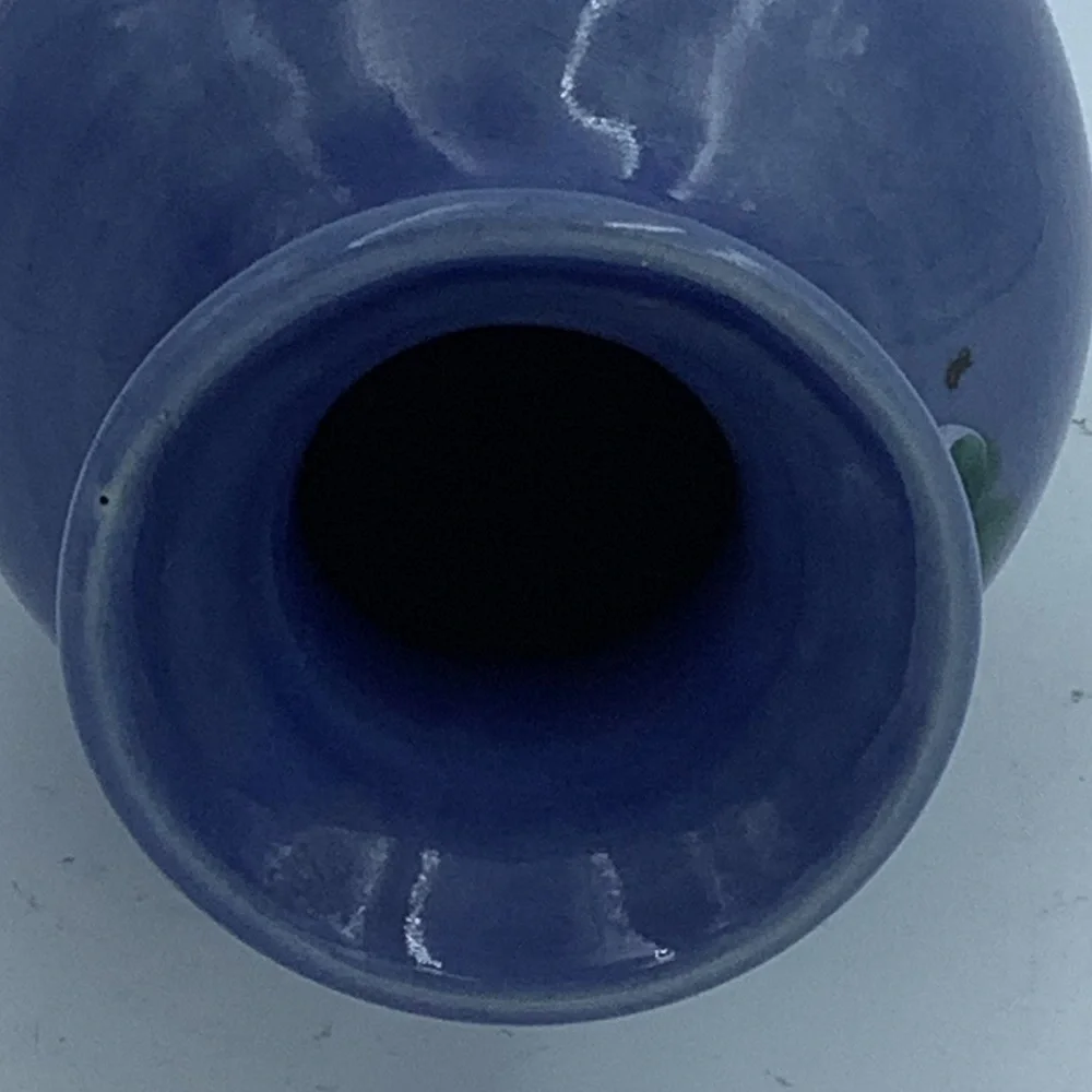 Vintage Brinn’s Pittsburgh Hand-painted Blue Vase